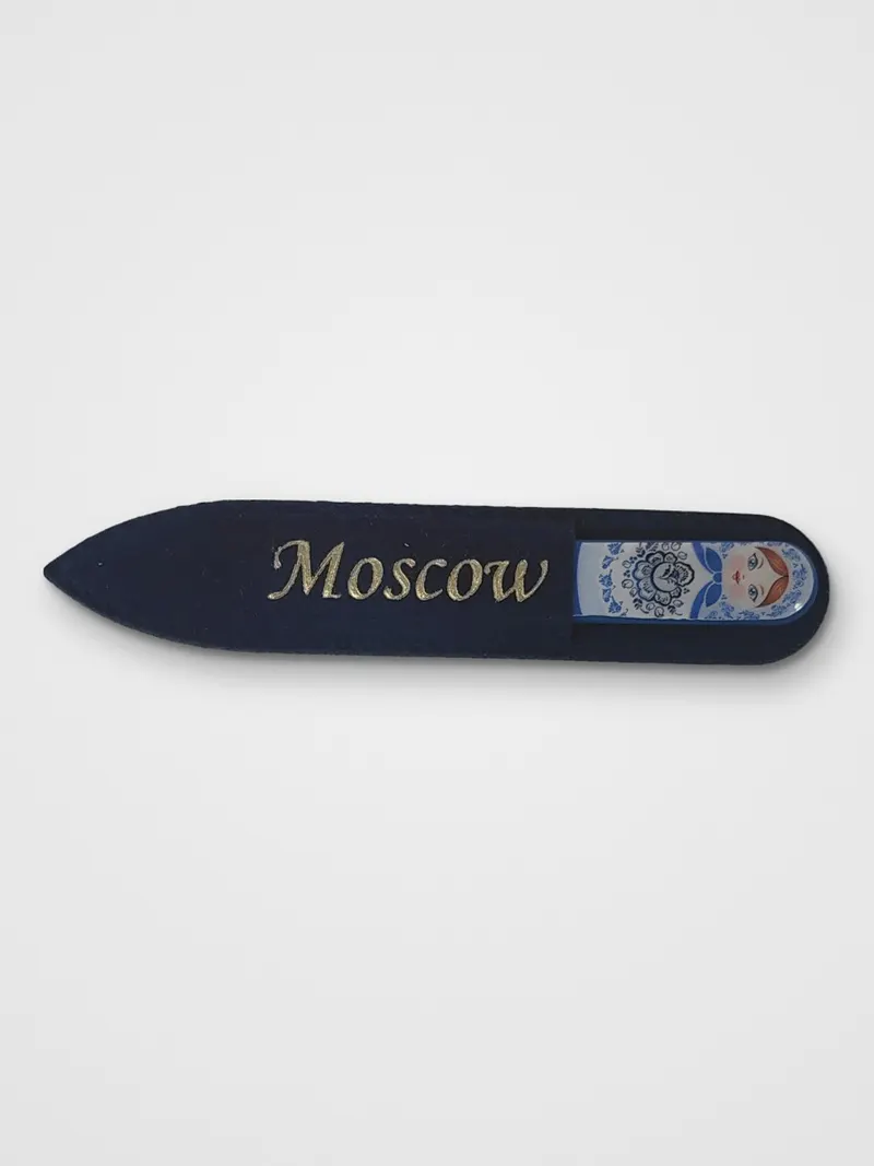 Стеклянная пилка «Moscow» в бархатном чехле